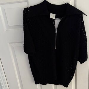 Varley Black Cowl Neck Sweater